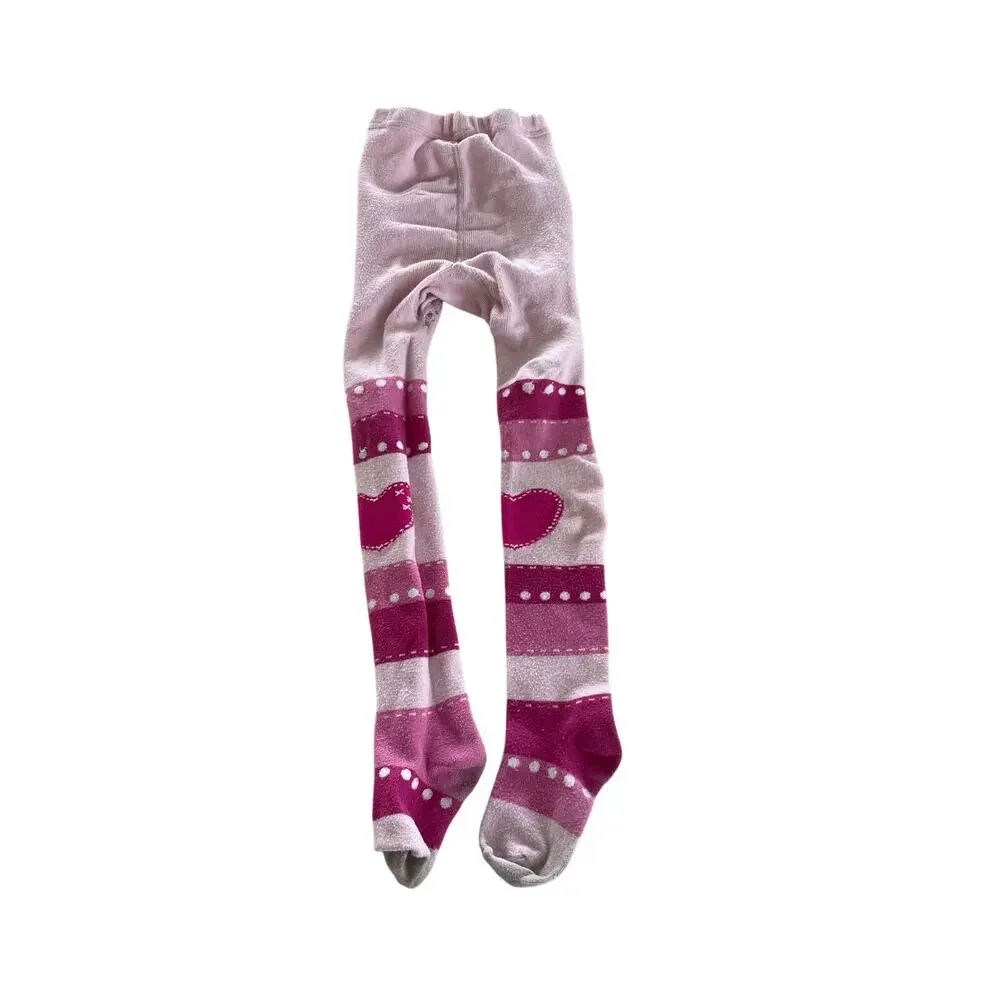 Naartjie Pink Striped Tights - Size 6-8 Years